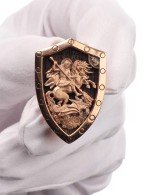 Образок из золота 585 пробы c эбеновым деревом