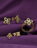 Кольцо из лимонного золота 585 пробы c бриллиантами