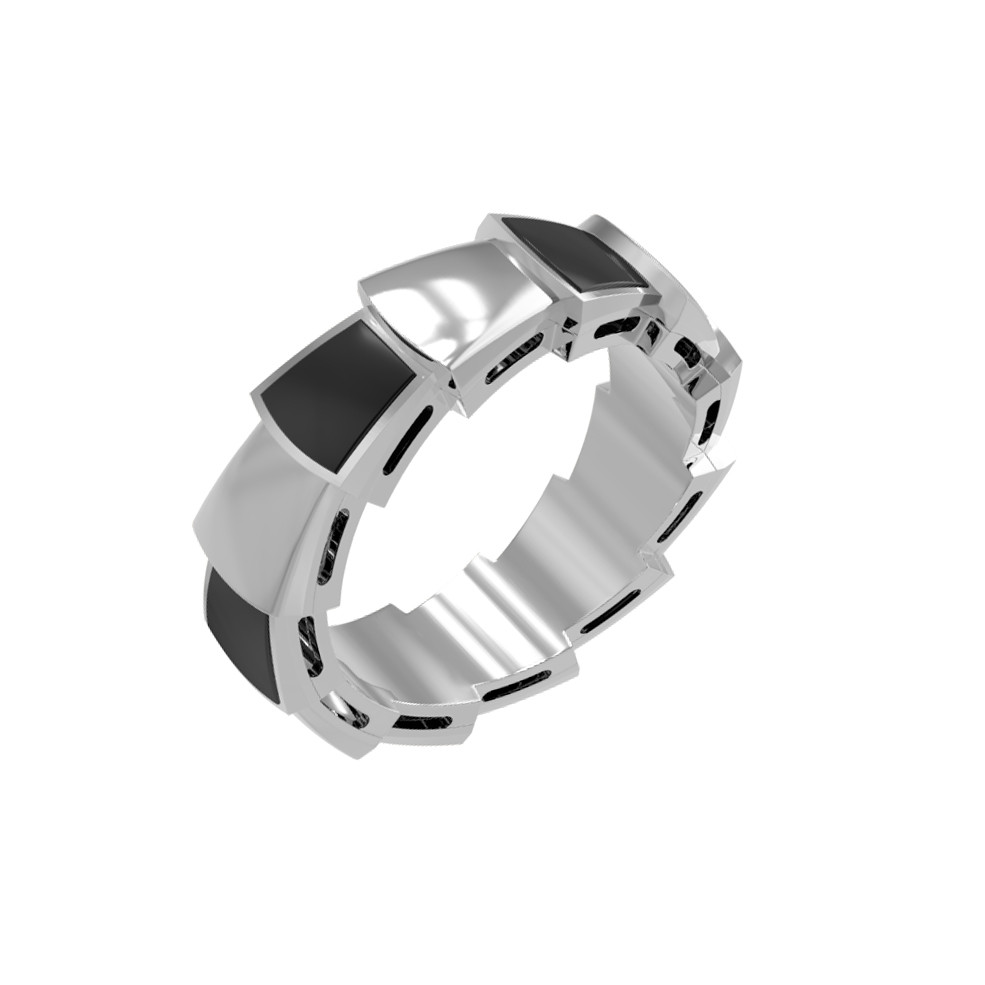 Кольцо из белого золота c ониксом