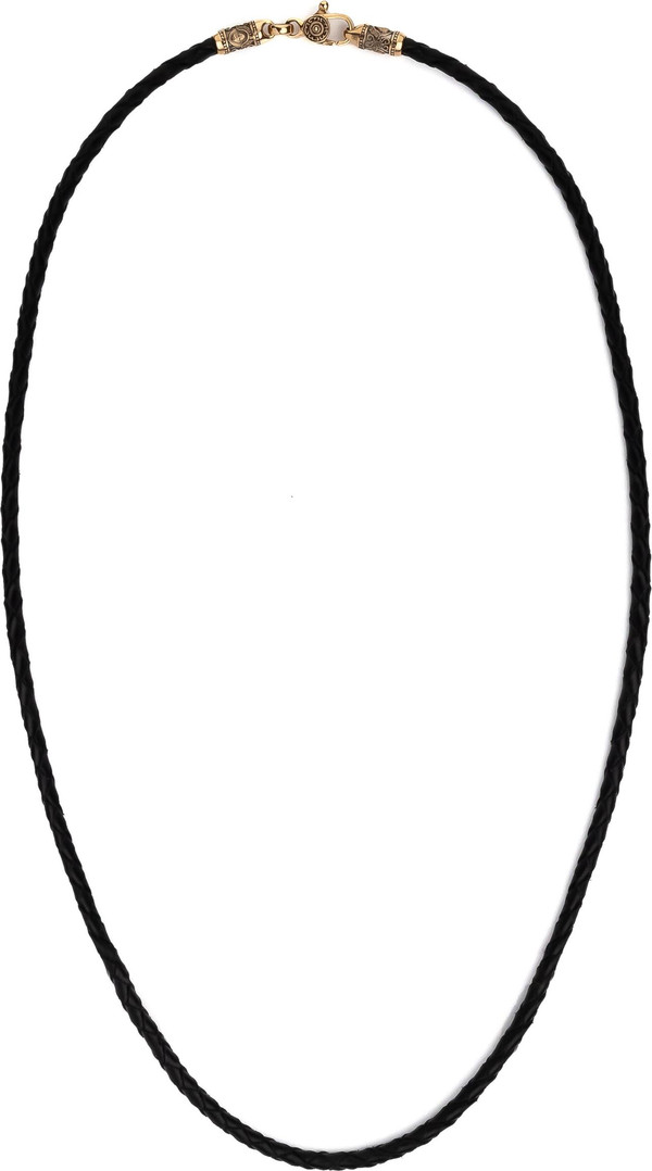 Гайтан из золота c кожаным шнурком