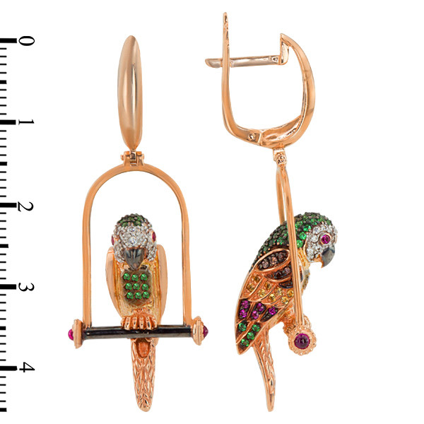 Серьги из золота c фианитом