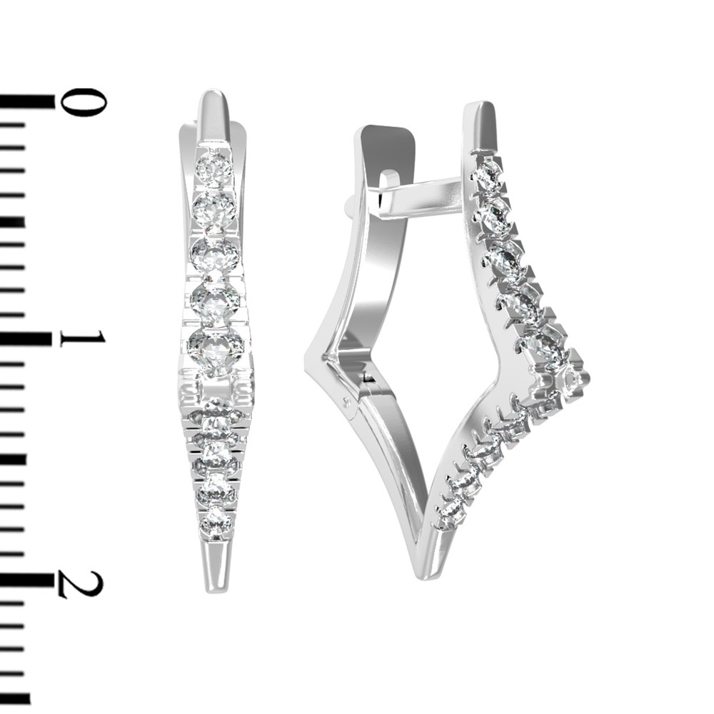 Серьги из белого золота c бриллиантами