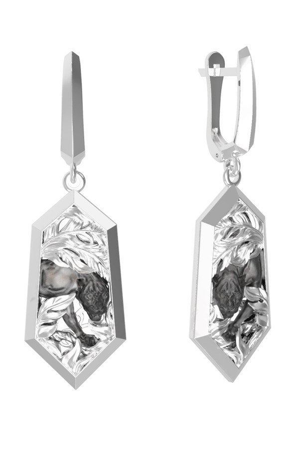 Серьги из белого золота 585 пробы