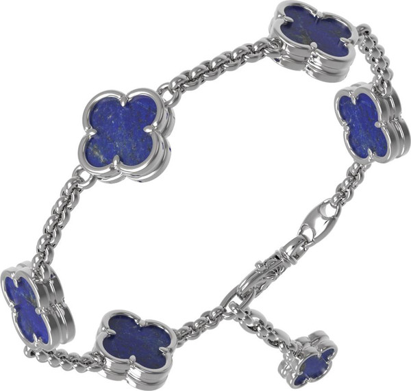 Браслет из белого золота c лазуритом