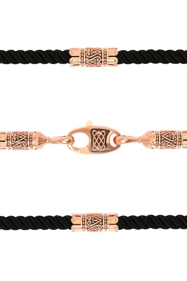 Шнурок шёлковый из золота c шёлковым шнурком