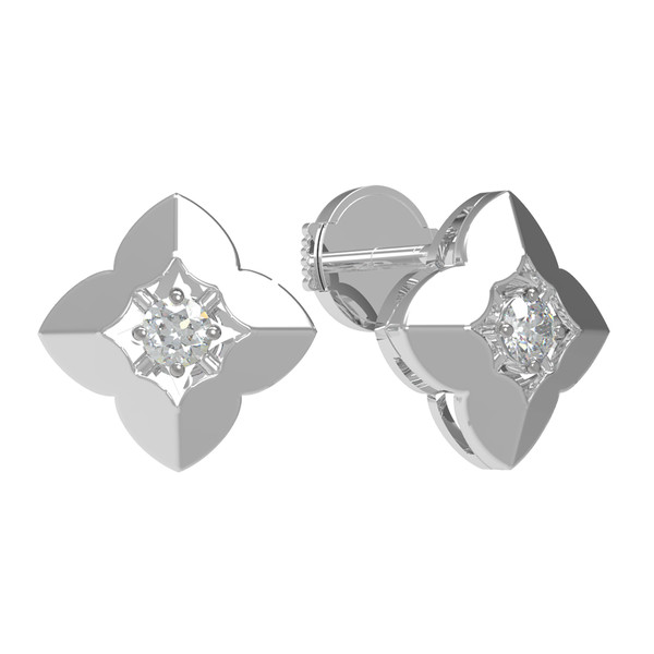 Серьги из белого золота c бриллиантами