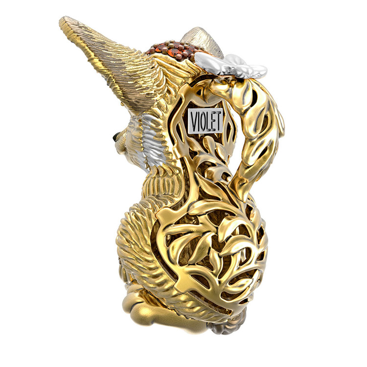 Подвеска из лимонного золота c эмалью и фианитом