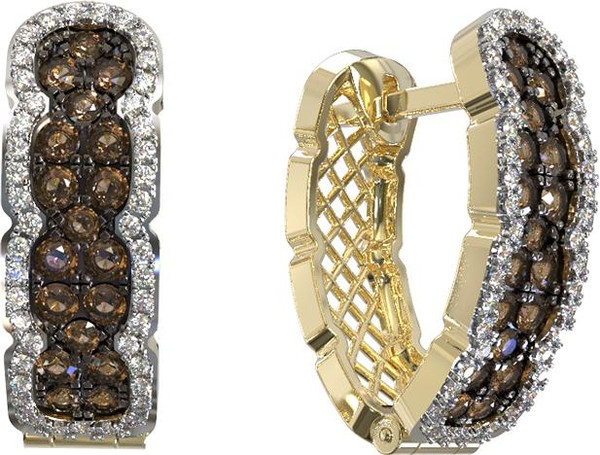 Серьги из лимонного золота c бриллиантами