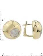 Серьги из лимонного золота 585 пробы c бриллиантами