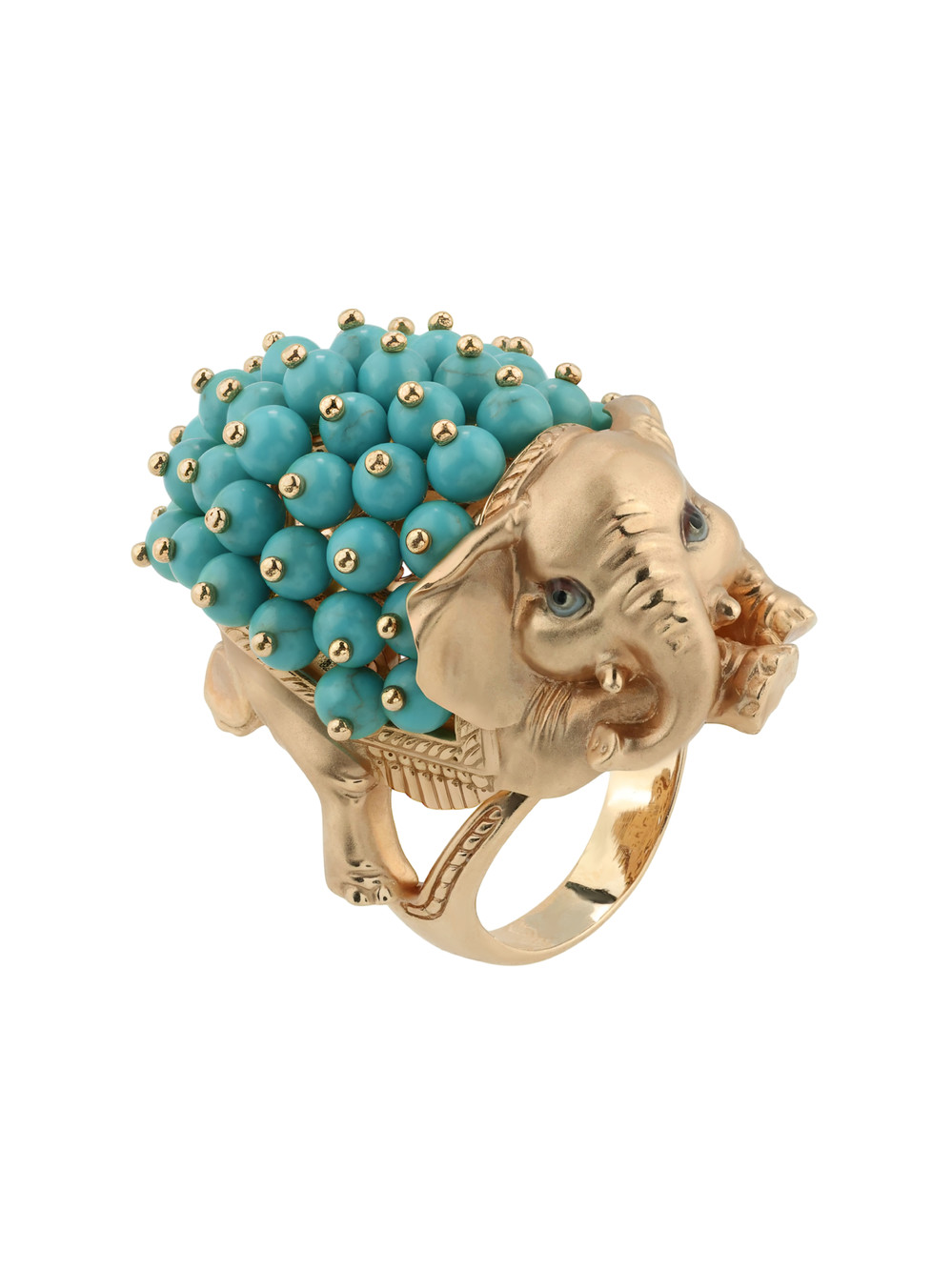 Кольцо из золота c эмалью и бирюзой