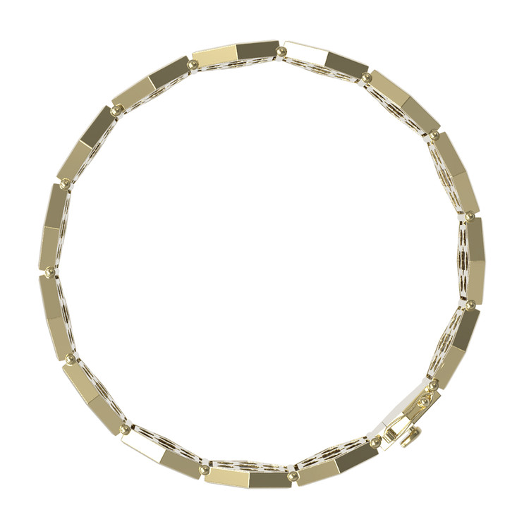 Браслет из лимонного золота c ониксом и перламутром