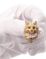 Подвеска из лимонного золота 585 пробы c эмалью