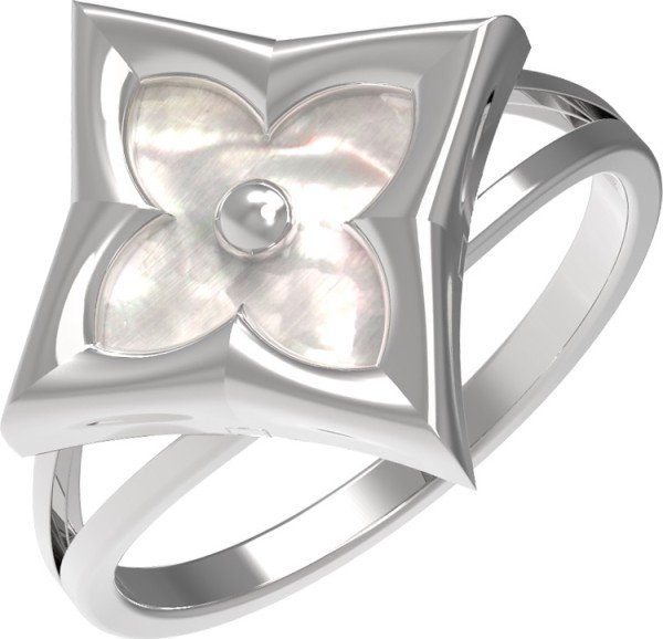 Кольцо из белого золота c перламутром