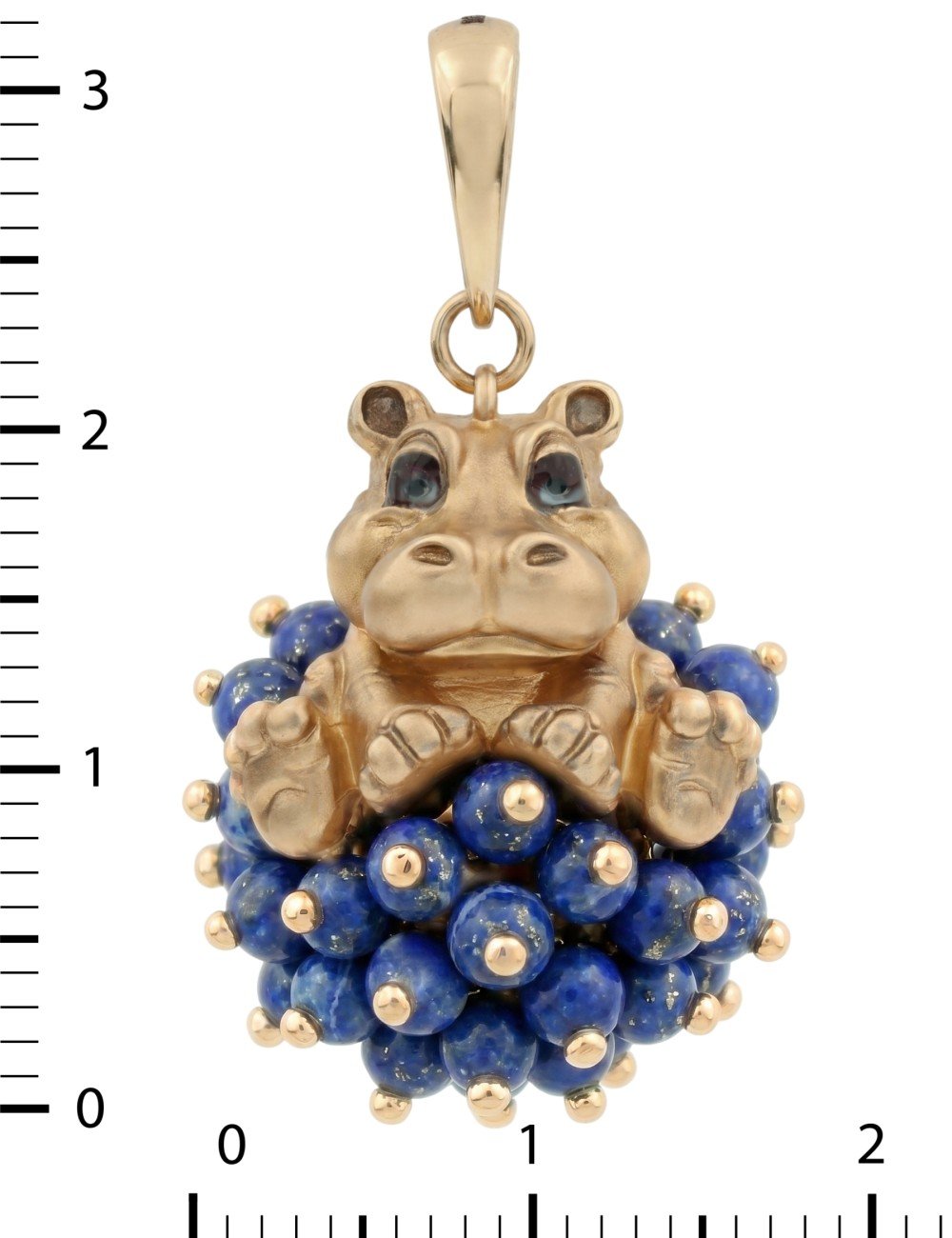 Подвеска из золота 585 пробы c эмалью и лазуритом