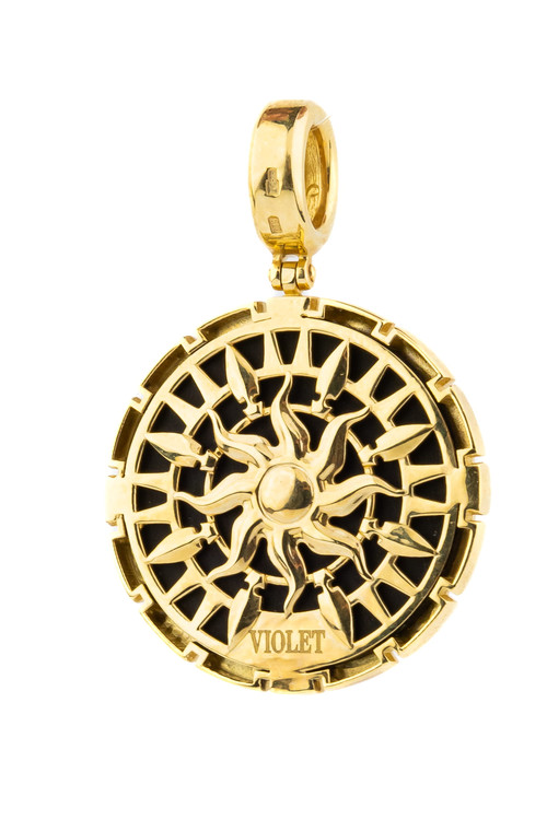 Подвеска из лимонного золота c эмалью и ониксом