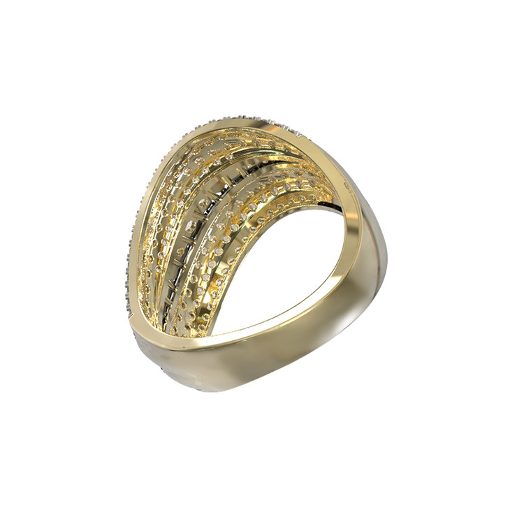 Кольцо из лимонного золота c бриллиантами