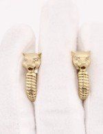 Серьги из лимонного золота 585 пробы c бриллиантами