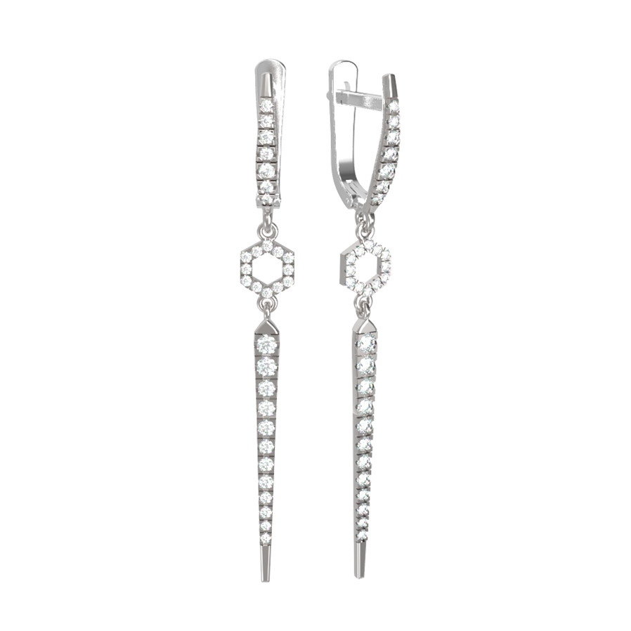 Серьги из белого золота c бриллиантами