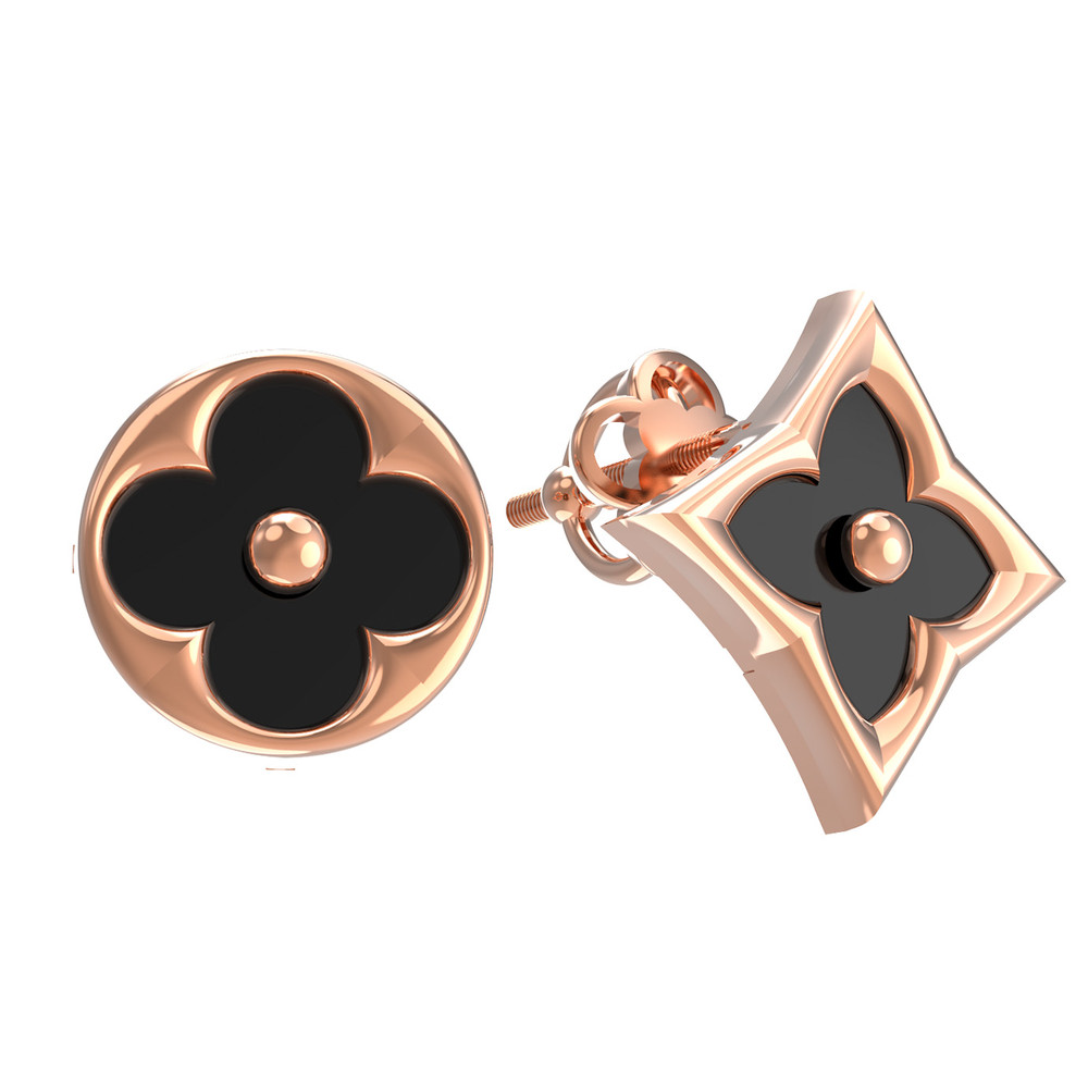 Серьги из золота c ониксом