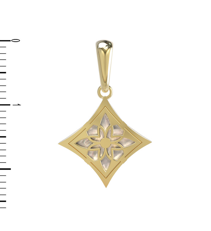 Подвеска из лимонного золота c перламутром