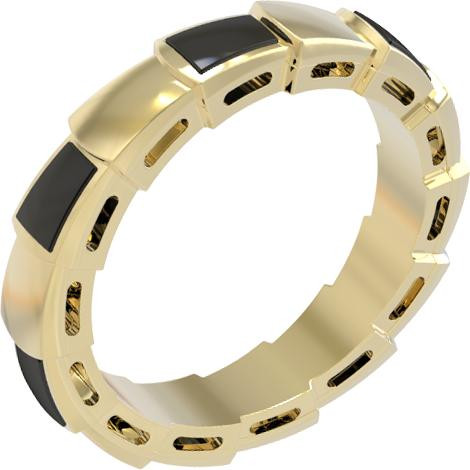 Кольцо из лимонного золота c ониксом