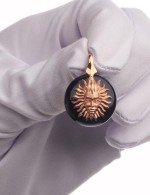 Подвеска из золота 585 пробы c ониксом