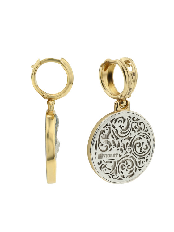 Серьги из лимонного золота c эмалью