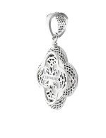 Подвеска из белого золота 585 пробы c эмалью и перламутром