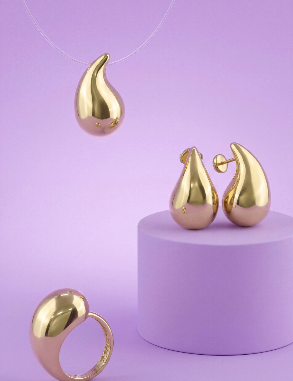 Серьги из лимонного золота 585 пробы