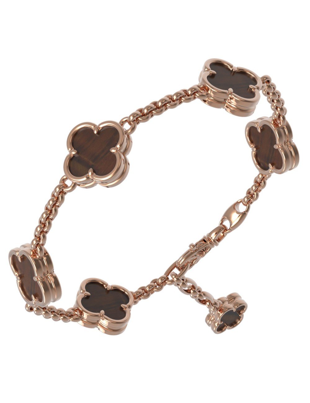 Браслет из золота 585 пробы c тигровым глазом