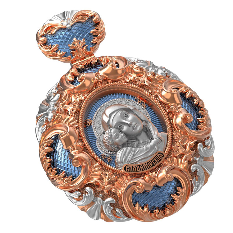 Образок из золота c эмалью