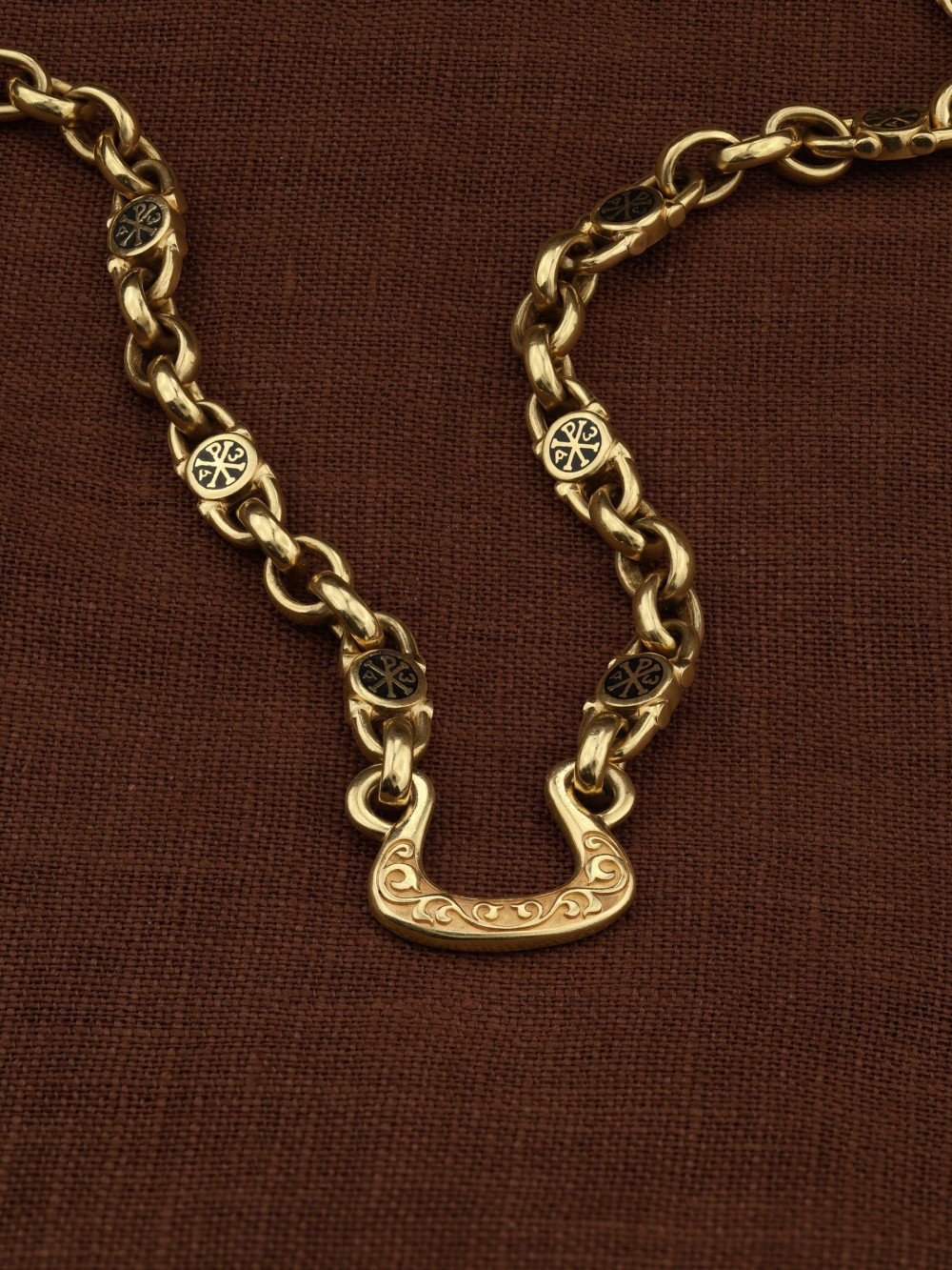 Цепь из лимонного золота c эмалью