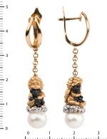 Серьги из золота 585 пробы c жемчугом