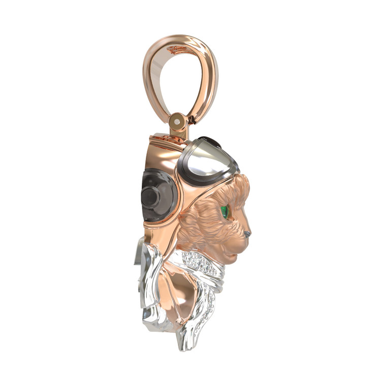 Подвеска из золота c эмалью, бриллиантами и рубином