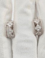 Серьги из белого золота 585 пробы c бриллиантами