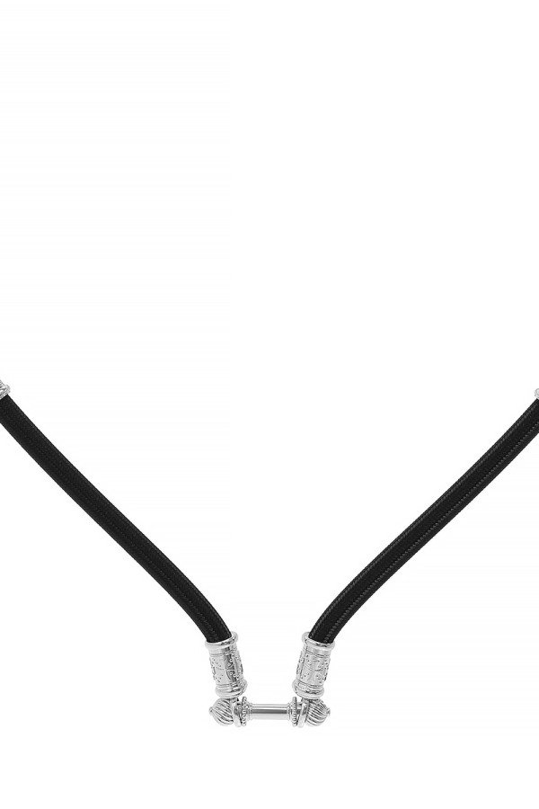 Шнурок шёлковый из белого золота c шёлковым шнурком