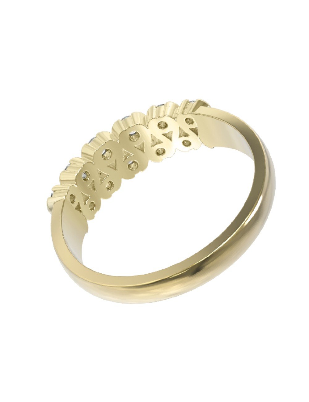 Кольцо из лимонного золота 585 пробы c бриллиантами