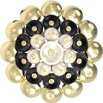 Подвеска из лимонного золота c ониксом и перламутром