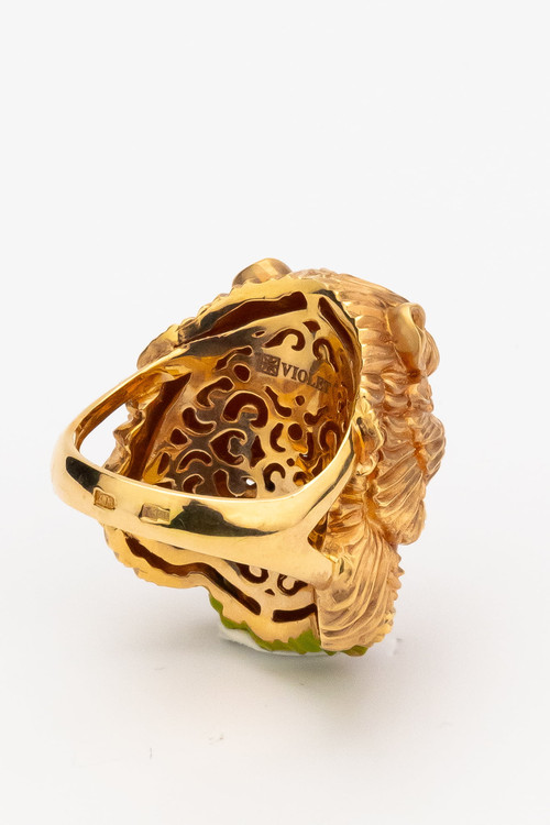 Кольцо из золота c эмалью