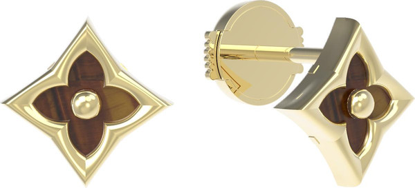 Серьги из лимонного золота c тигровым глазом