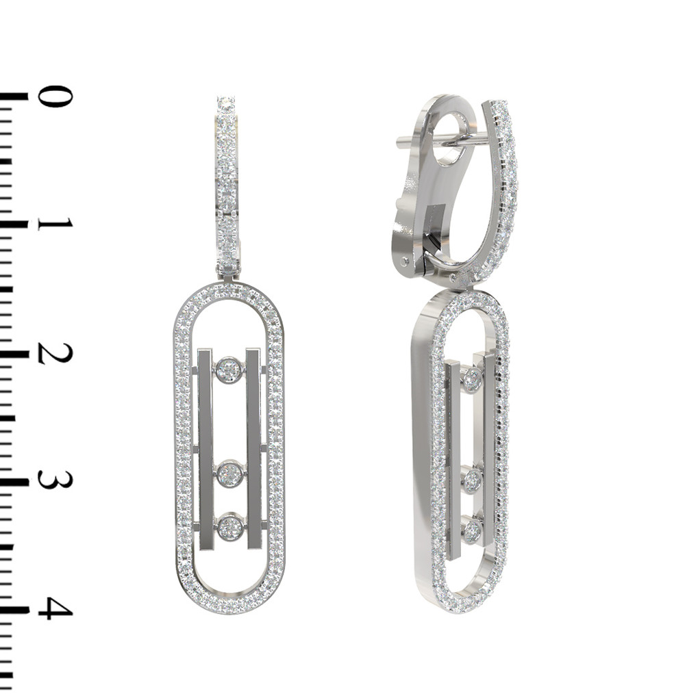 Серьги из белого золота c бриллиантами