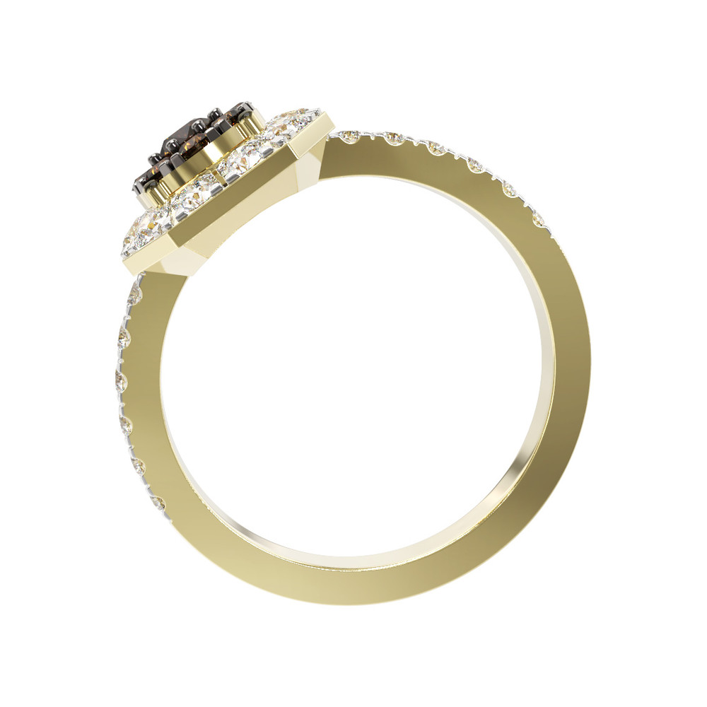 Кольцо из лимонного золота c бриллиантами