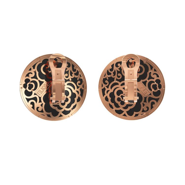 Серьги из золота c ониксом и перламутром