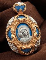 Образок из золота 585 пробы c эмалью