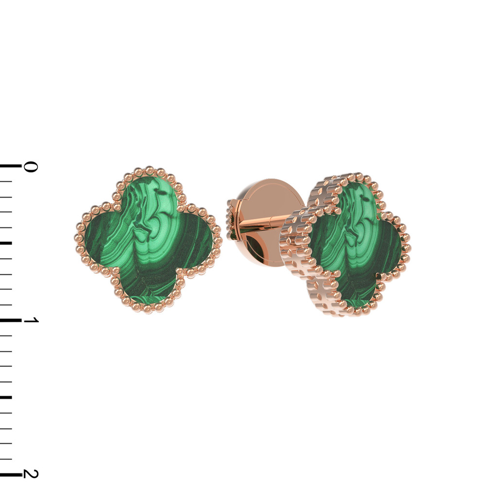 Серьги из золота c малахитом