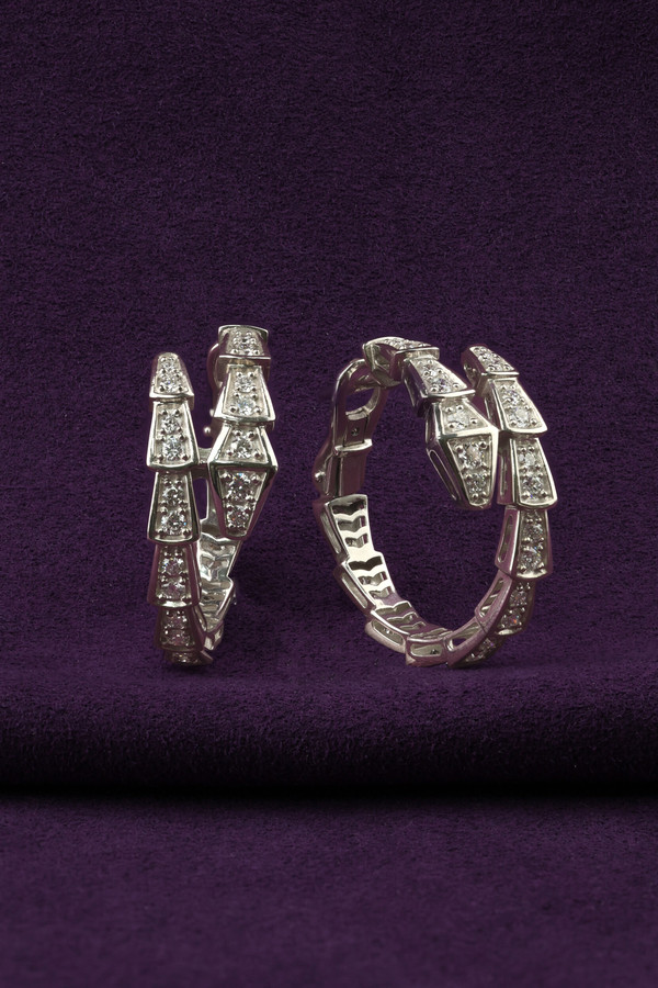 Серьги из белого золота c бриллиантами