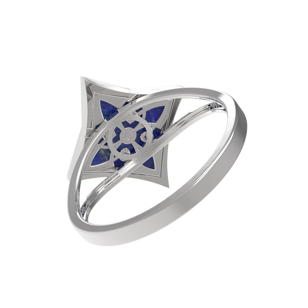 Кольцо из белого золота c лазуритом