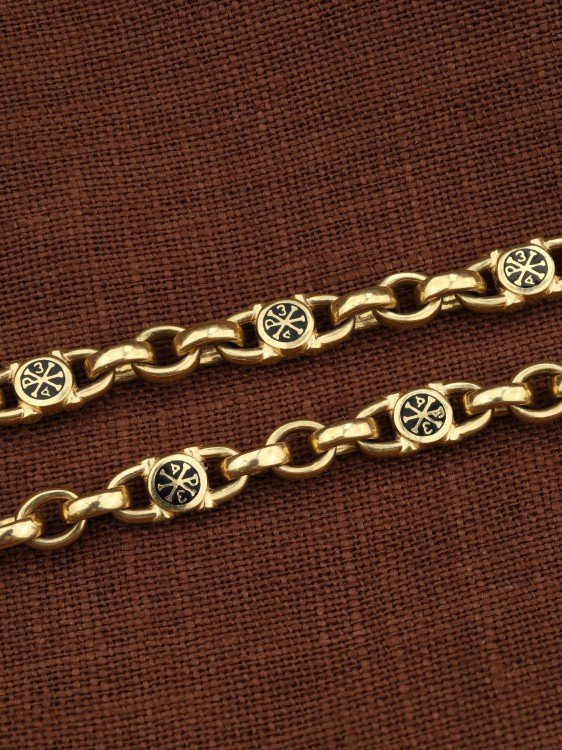 Цепь из лимонного золота c эмалью