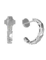 Серьги из белого золота 585 пробы c бриллиантами