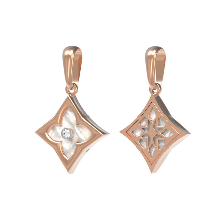 Подвеска из золота c бриллиантами и перламутром